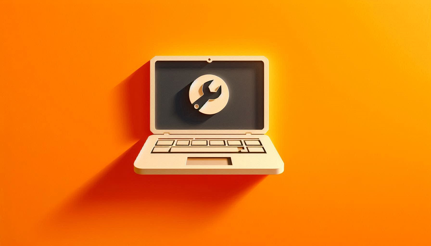 Spanner or wrench symbol on computer screen