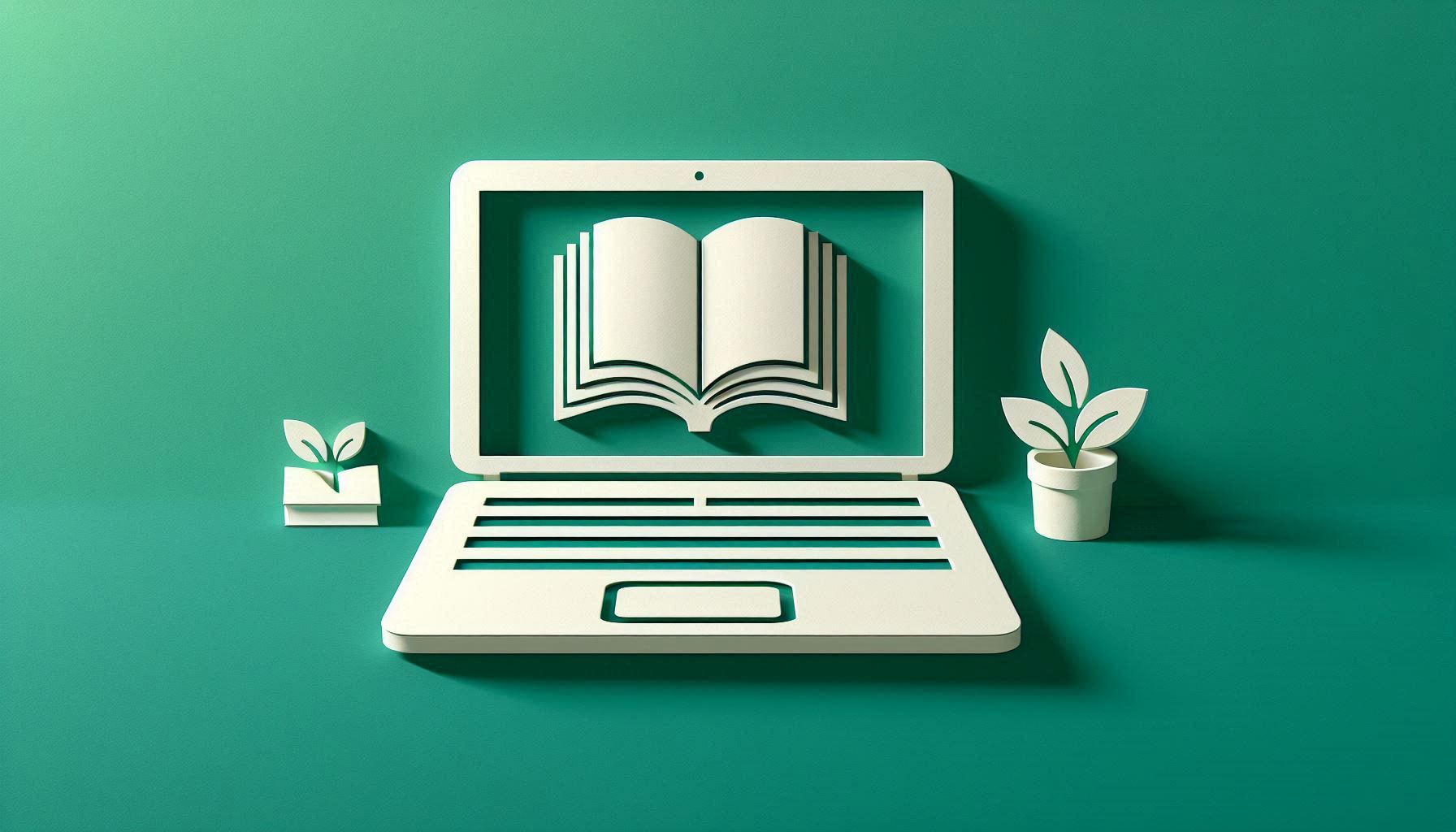 Book symbol on computer screen